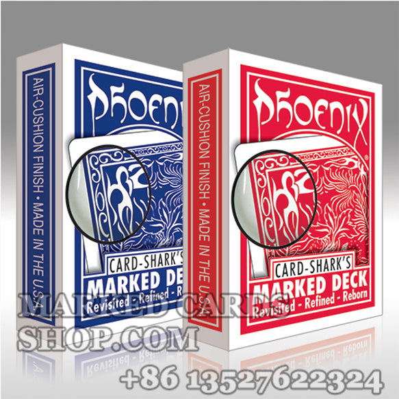 Phoenix marqué en bleu <tc>cartes de poker</tc> avec marquage de cartes traditionnel