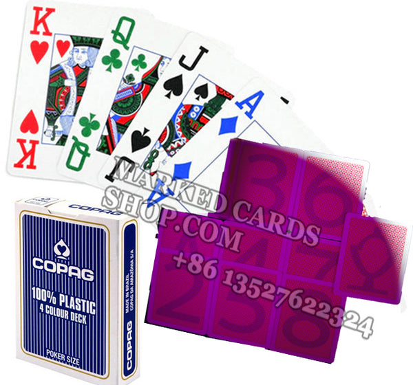 Copag 4 couleurs Poker taille <tc>jeu de cartes marqué</tc> pour tricher