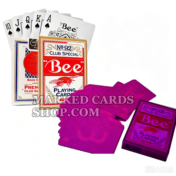 Bee <tc>jeu de cartes marqué</tc> à vendre avec des lentilles de contact avec lecteur de cartes marquées