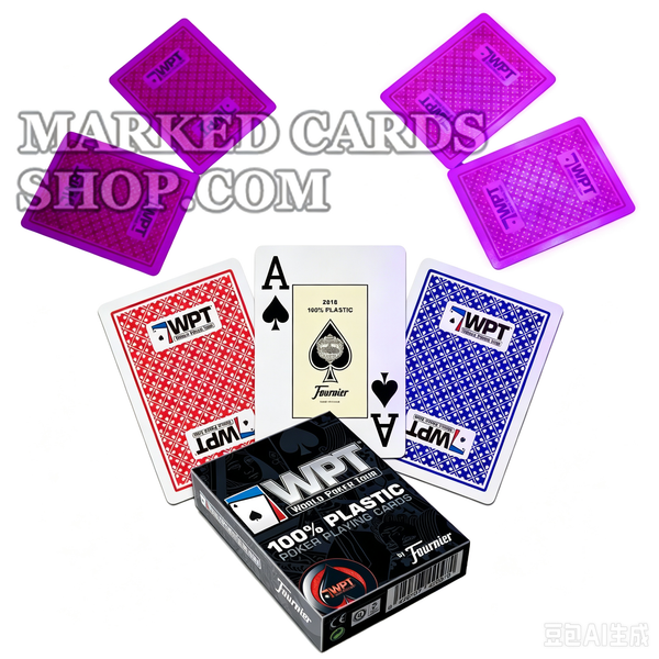 <tc>jeu de cartes marqué</tc> de cartes en plastique World Poker Tour pour lentilles de contact lumineuses