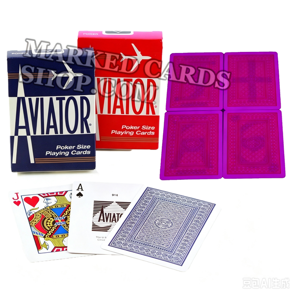 Cartes de marquage d'aviateur invisibles avec index Jumbo/Standard 52 cartes