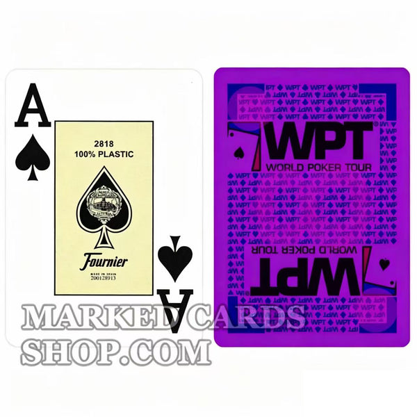 Cartes bleues de Poker en plastique Fournier WPT avec marquage de cartes lumineuses