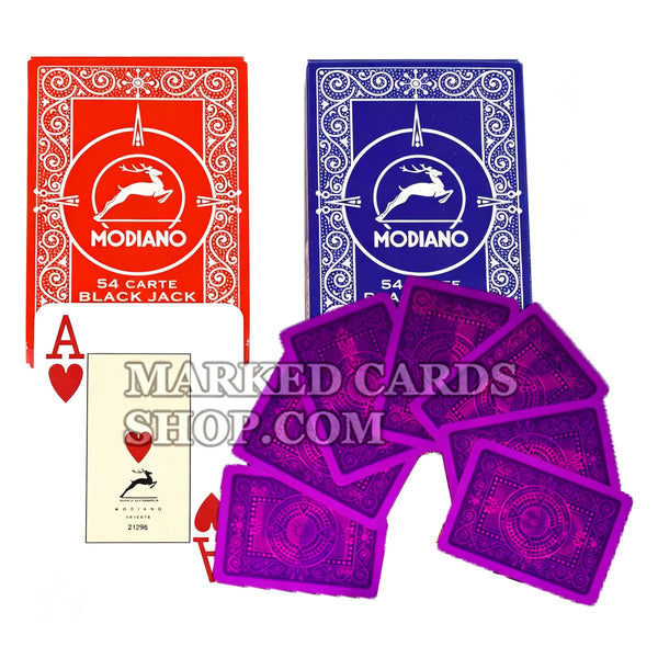 Modiano 54 Cartes marquées pour tricherie au Blackjack avec encre IR