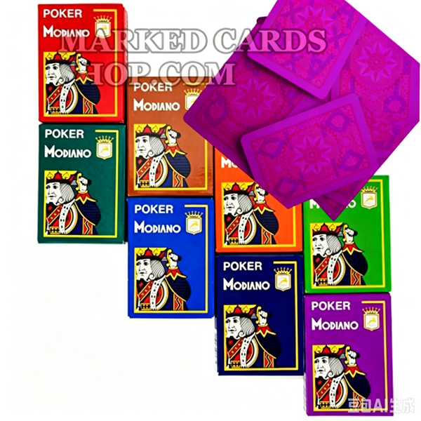 Cartes de poker marquées Modiano Cristallo avec encre lumineuse