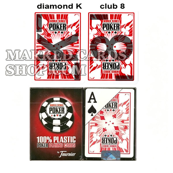 Cartes de poker pour lentilles de contact WSOP marquées à l'encre invisible