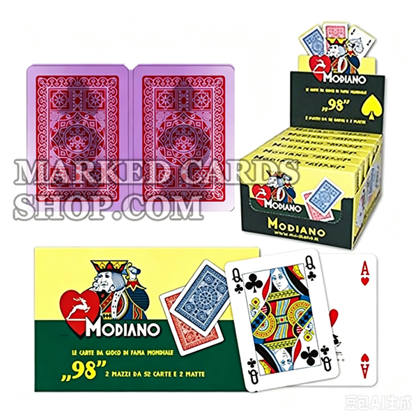 Modiano No.98 <tc>cartes de poker marquées</tc> avec indice de taille poker à 4 pips