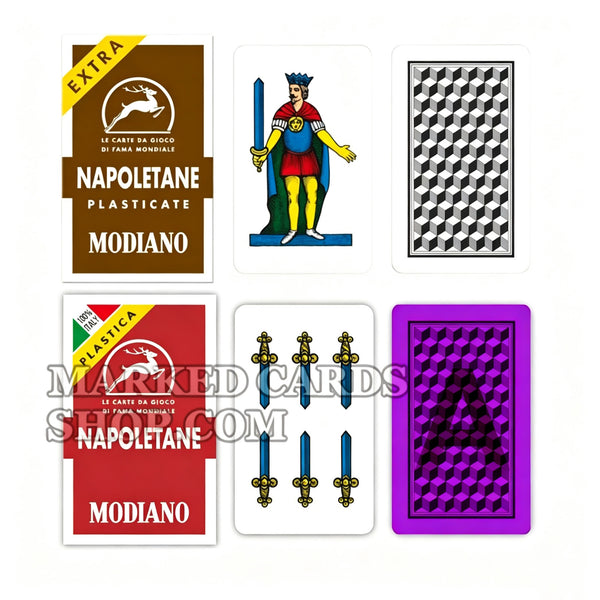 Cartes de marquage lumineuses italiennes Modiano Napoletane