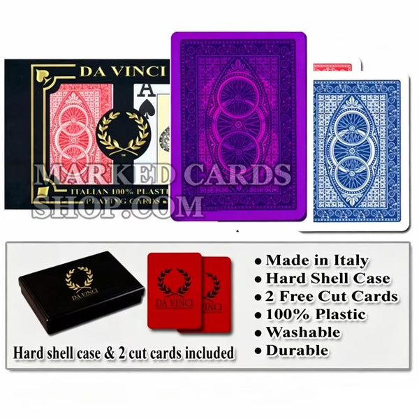 Da Vinci 100% plastique italien <tc>cartes de poker</tc> avec marquage des cartes de triche