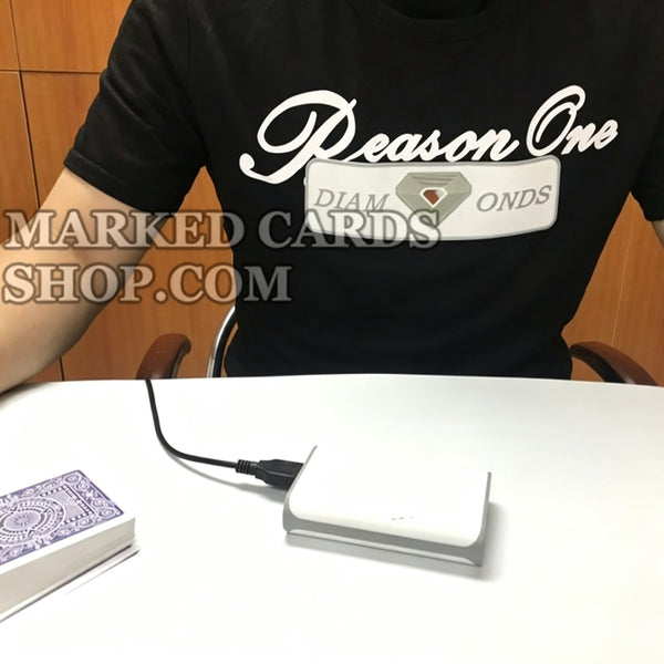 Caméra de scanner de cartes mobiles avec cartes marquées par code-barres pour la triche au poker