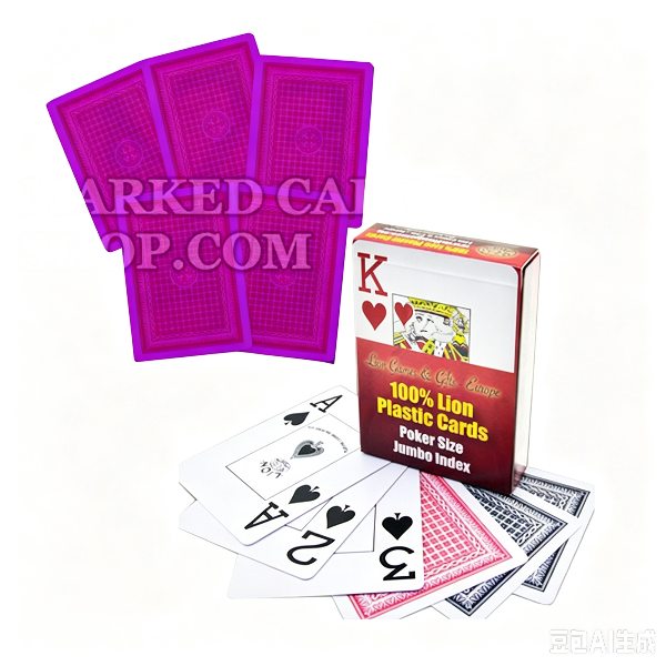 Lion Plastic <tc>cartes de poker</tc> pour lentilles de contact à cartes marquées