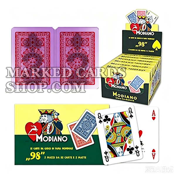 Modiano No.98 <tc>cartes de poker marquées</tc> avec indice de taille poker à 4 pips