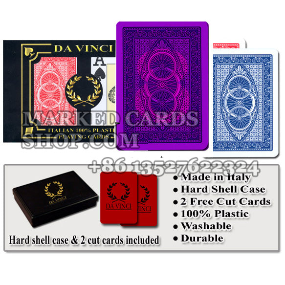 Da Vinci 100% plastique italien <tc>jeux de cartes</tc>  avec marquage des cartes de triche