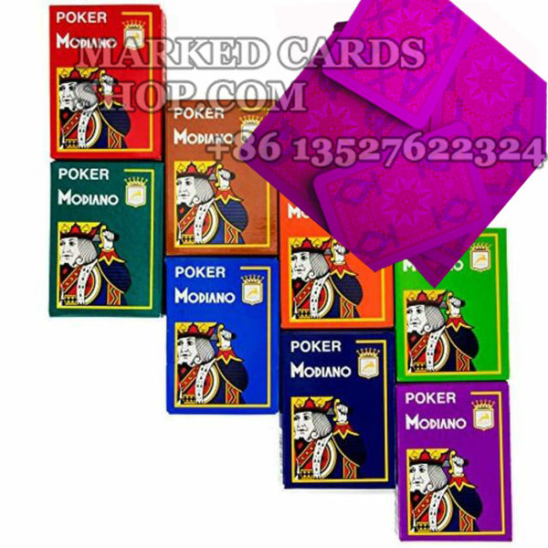 Cartes de poker marquées Modiano Cristallo avec encre lumineuse
